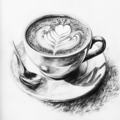 Pencil Drawing of Coffee
