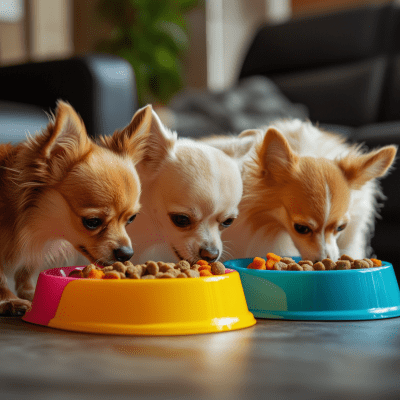 Happy Dogs Eating