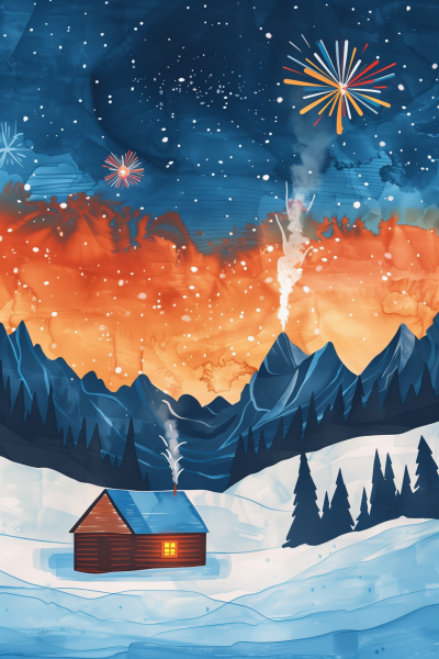 Cabin in the Snowy Mountains