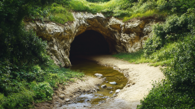 Cave Entrance with Stream