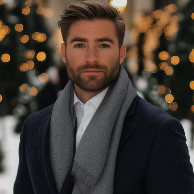 Handsome Man in a Luxurious Christmas Setting