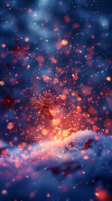 Vibrant Snowflakes and Fire Magic