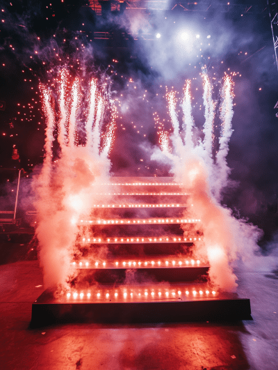 Illuminated Staircase at Concert
