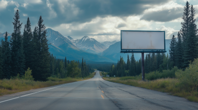 Rural Billboard with Mountain View