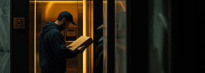 Postal Worker in Condo Lobby
