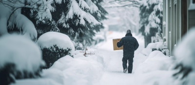Postal Worker in Snow