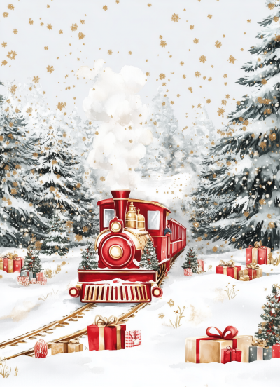 Christmas Train in Snow