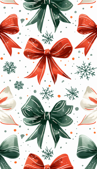 Christmas Bows and Snowflakes