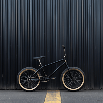 BMX Bike Against Metal Wall
