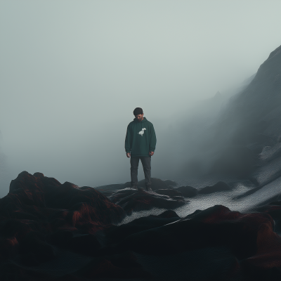 Lonely Man in Nature