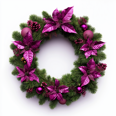 Festive Magenta and Green Wreath