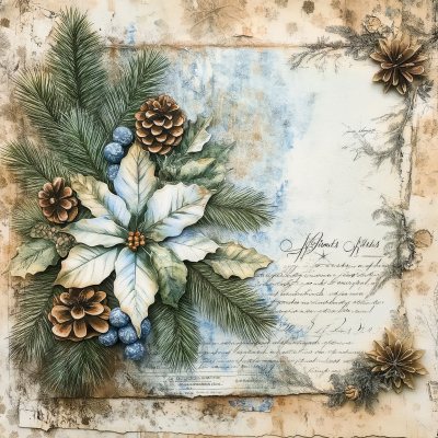 Watercolor Christmas Floral Arrangement
