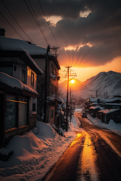 Beautiful Sunset in Furong Town