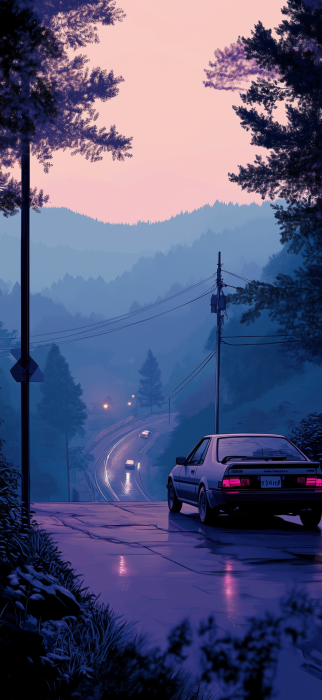 Toyota AE86 on Mountain Road