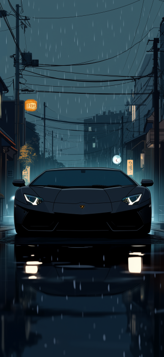 Minimalist Lamborghini at Night