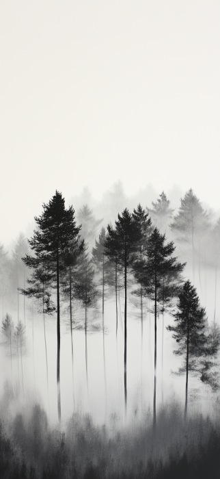 Misty Forest Silhouettes