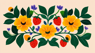 Strawberries and Flowers