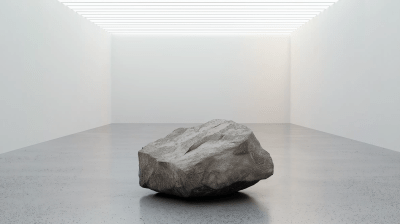 Large Rock in Museum Showroom