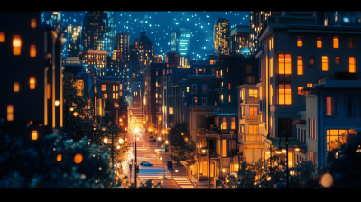 Lofi City Art at Night