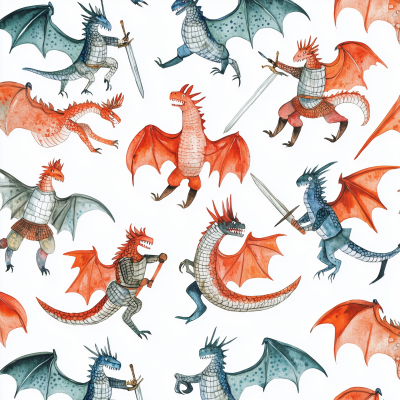 Medieval Dragons and Knights