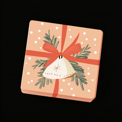Festive Gift Box Illustration