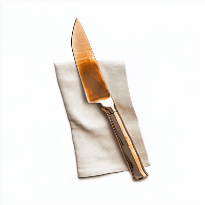 Copper Knife on White Background