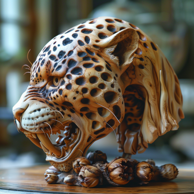 Sculpted Jaguar Skull