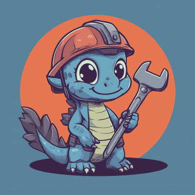 Friendly Dragon with Wrench
