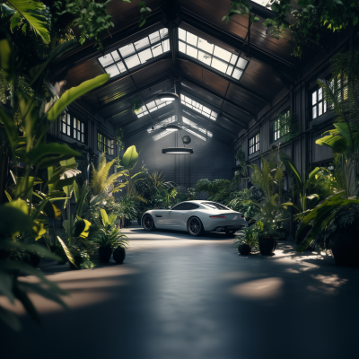 Creative Studio with Modern Car