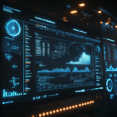 Blue Hologram Data Visualization