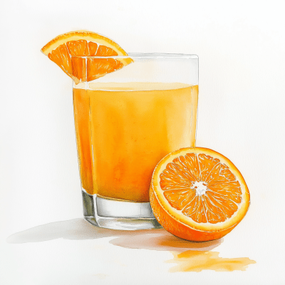 Watercolor Orange Juice