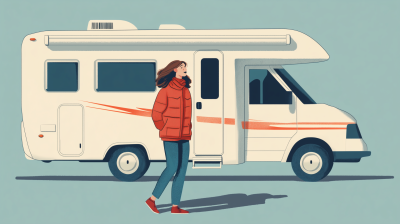 Woman Stepping Out of RV