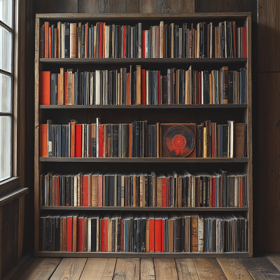 LP Records on Bookshelf