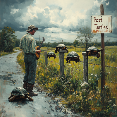 Post Turtles Playing Music