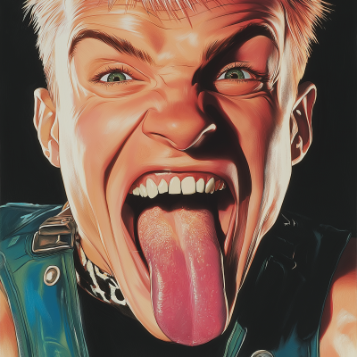 Comic Character Sticking Out Tongue