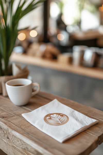 Coffee Napkin with Circular Mark