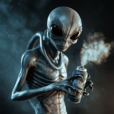 Alien with Spray Paint