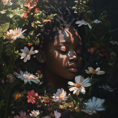 Girl in a Floral Serenity
