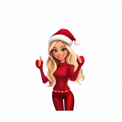 Cheerful Christmas Cartoon Character