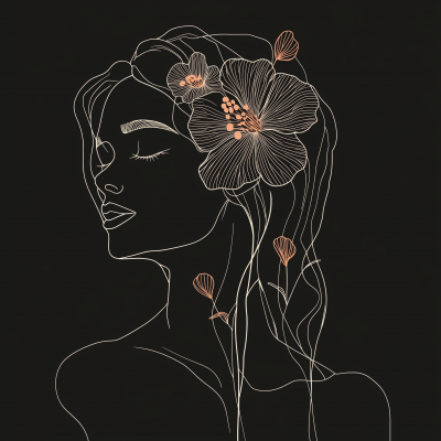 Girl with Flowers Portrait