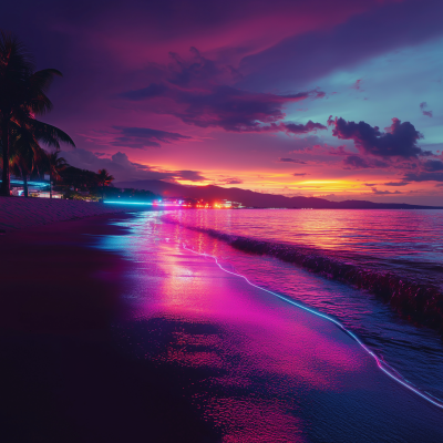 Neon Sunset Beach