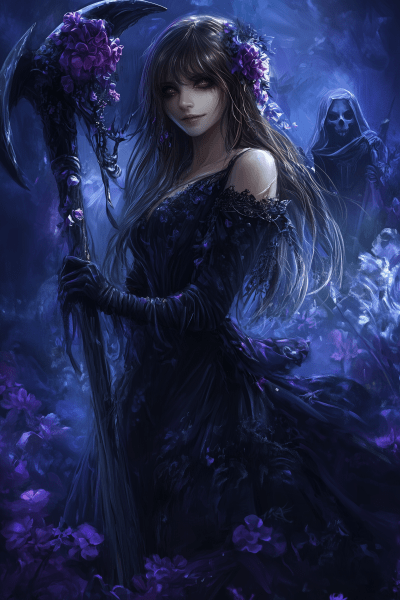 Mysterious Girl with Scythe