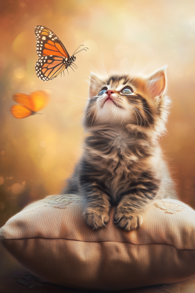 Kitten and Butterfly
