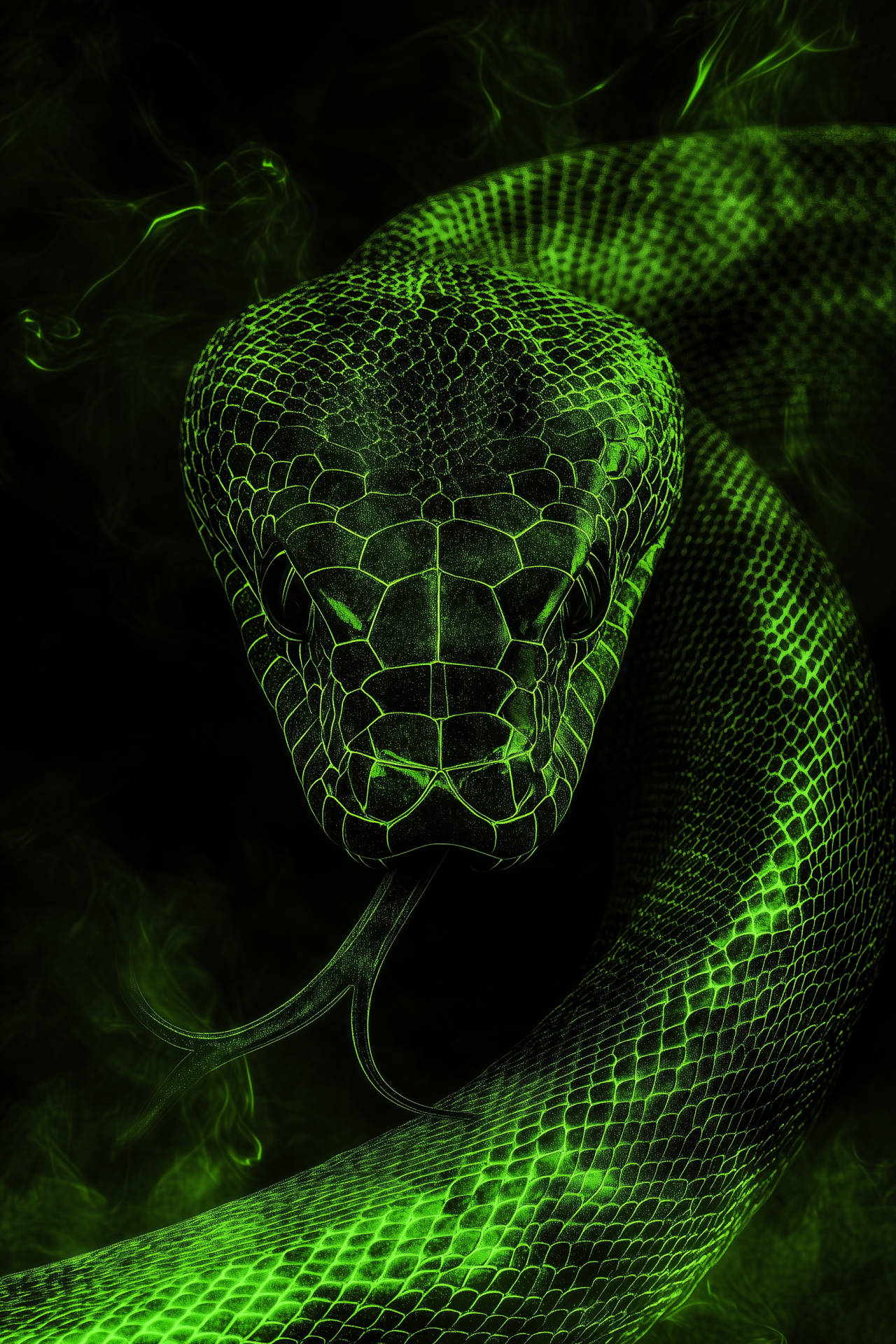 REAK 様NATAL DESIGN　POLE SNAKE SKIN illustration with pink snake in poly art style. 2025 Chinese