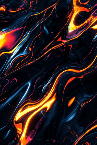 Neon Veins on Black Marble