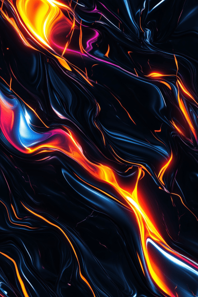 Neon Veins on Black Marble