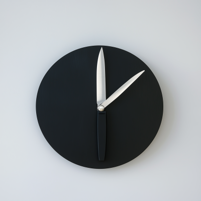 Minimalistic Clock with Knife Hand
