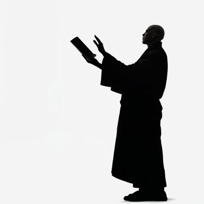Bald Monk Silhouette