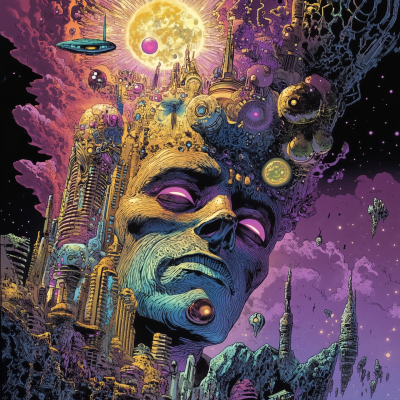 DMT Entities in Jack Kirby Style