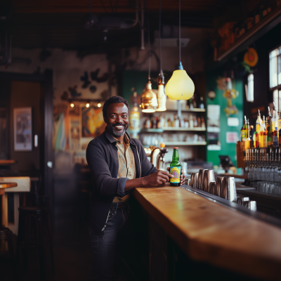 Stylish African Bartender